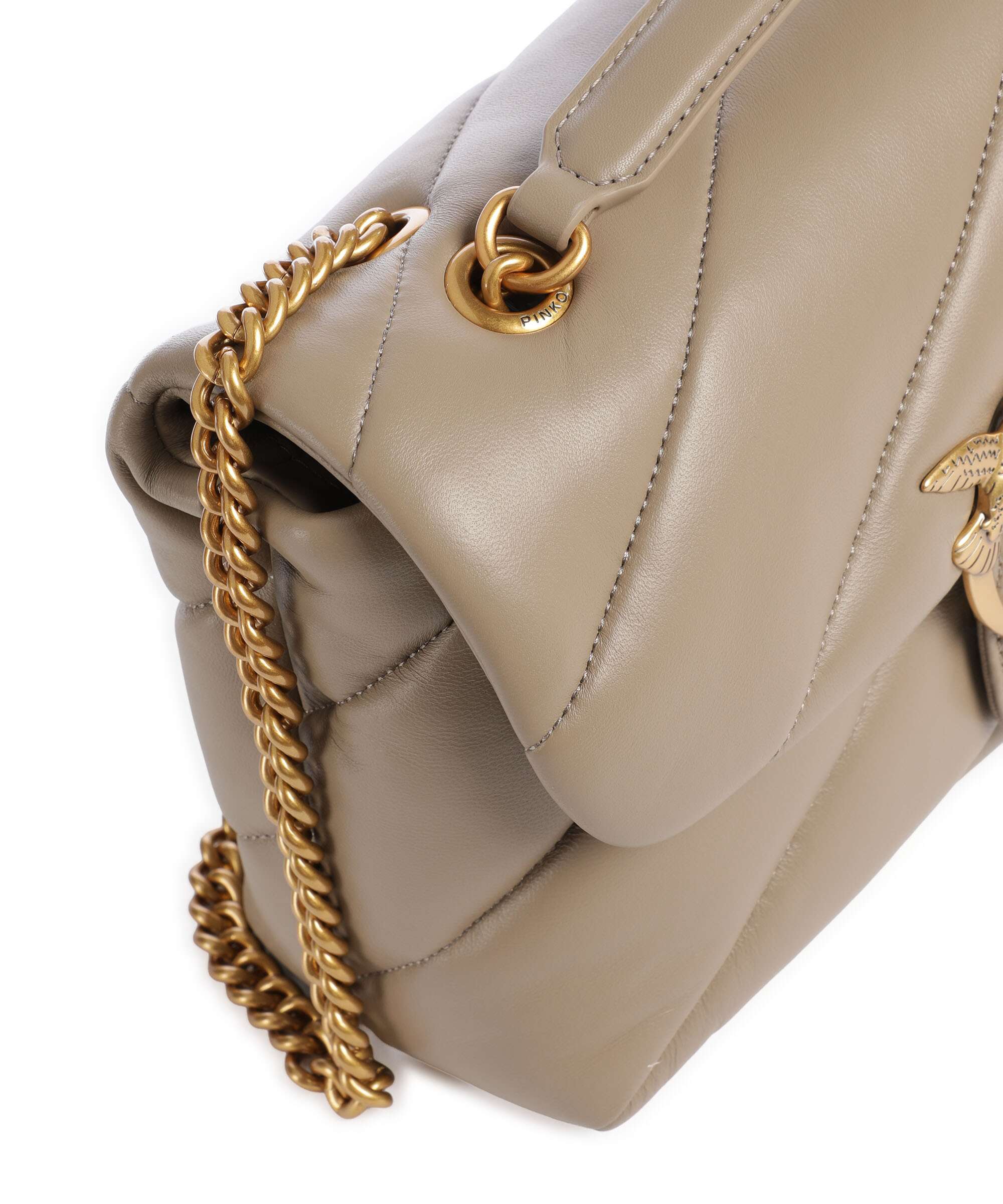 Pinko Love Puff Classic Shoulder bag grigio talpa/antique gold