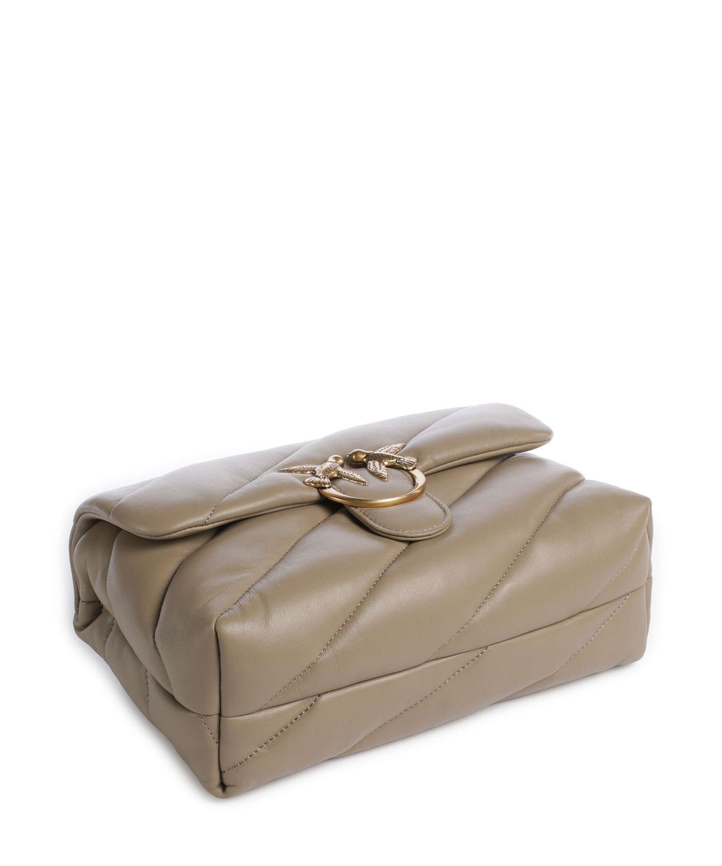 Pinko Love Puff Classic Shoulder bag grigio talpa/antique gold