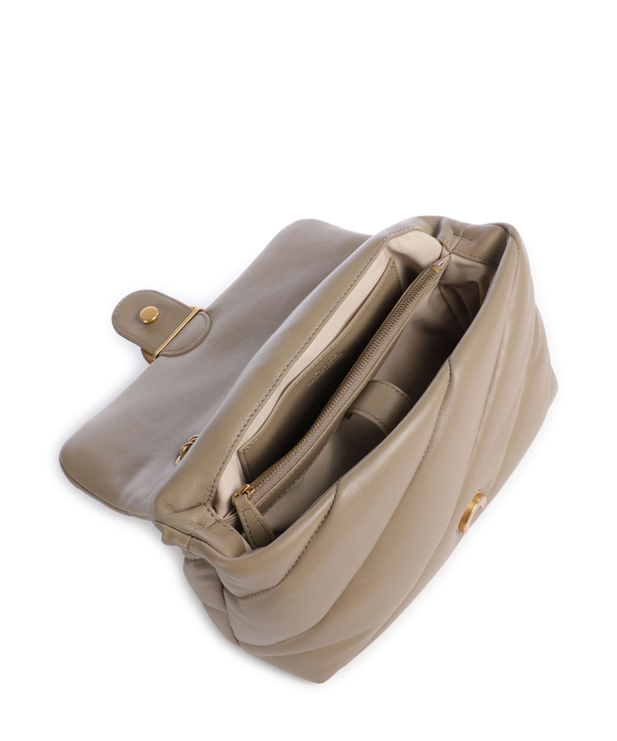 Pinko Love Puff Classic Shoulder bag grigio talpa/antique gold