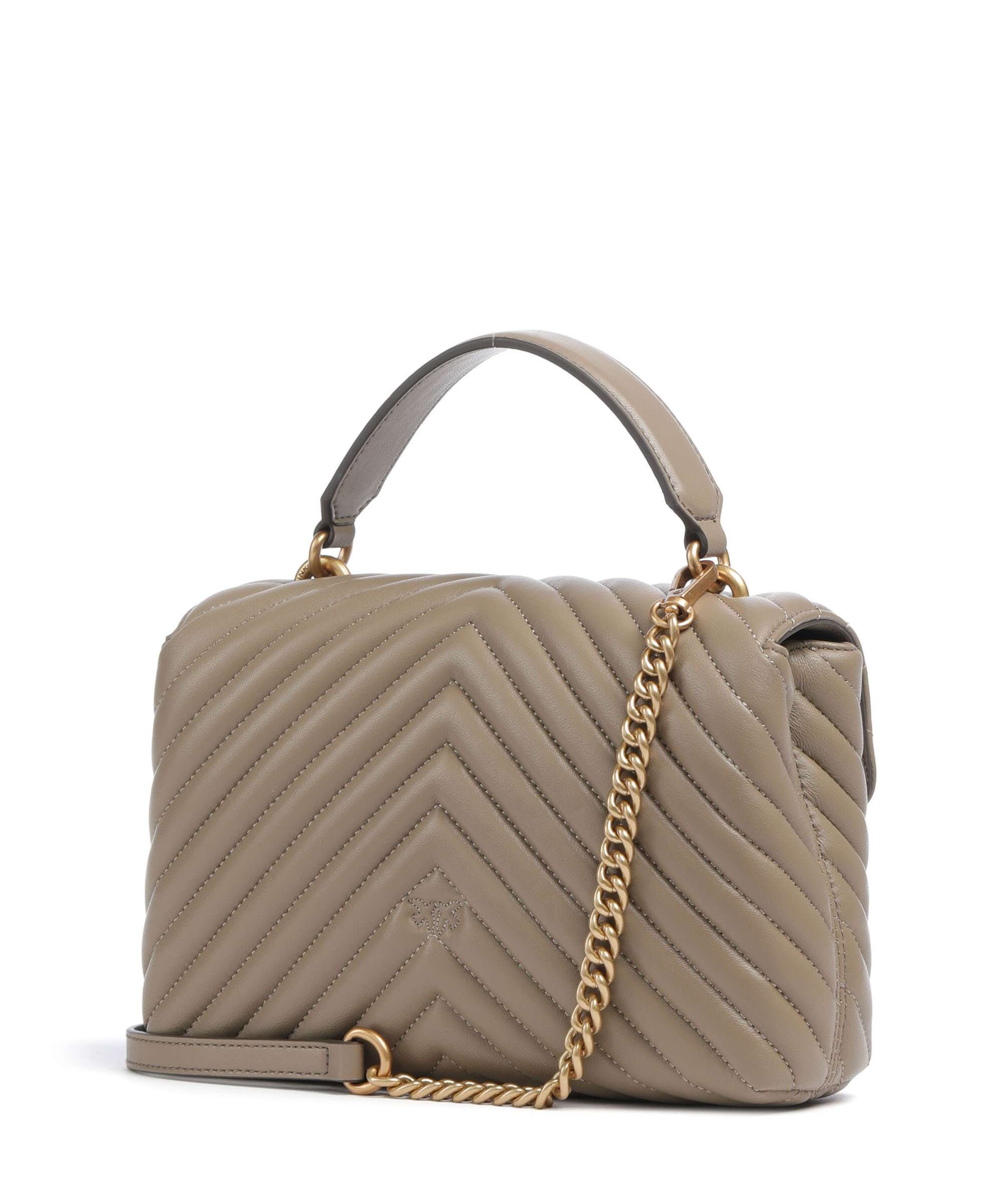Pinko Love Lady Puff Mini Handbag grigio talpa/antique gold