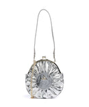 Vivienne Westwood Rosie Frame Metallic Crinkle Crossbody tas silver