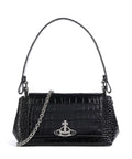 Vivienne Westwood Hazel Embossed Croc Medium Shoulder bag black