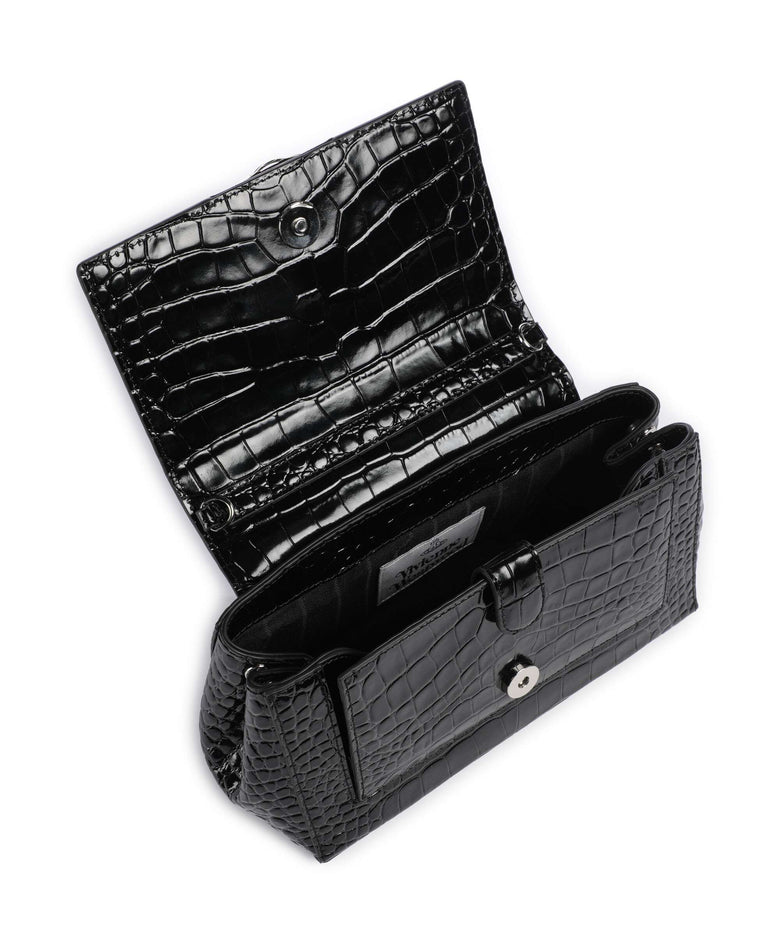 Vivienne Westwood Hazel Embossed Croc Medium Shoulder bag black