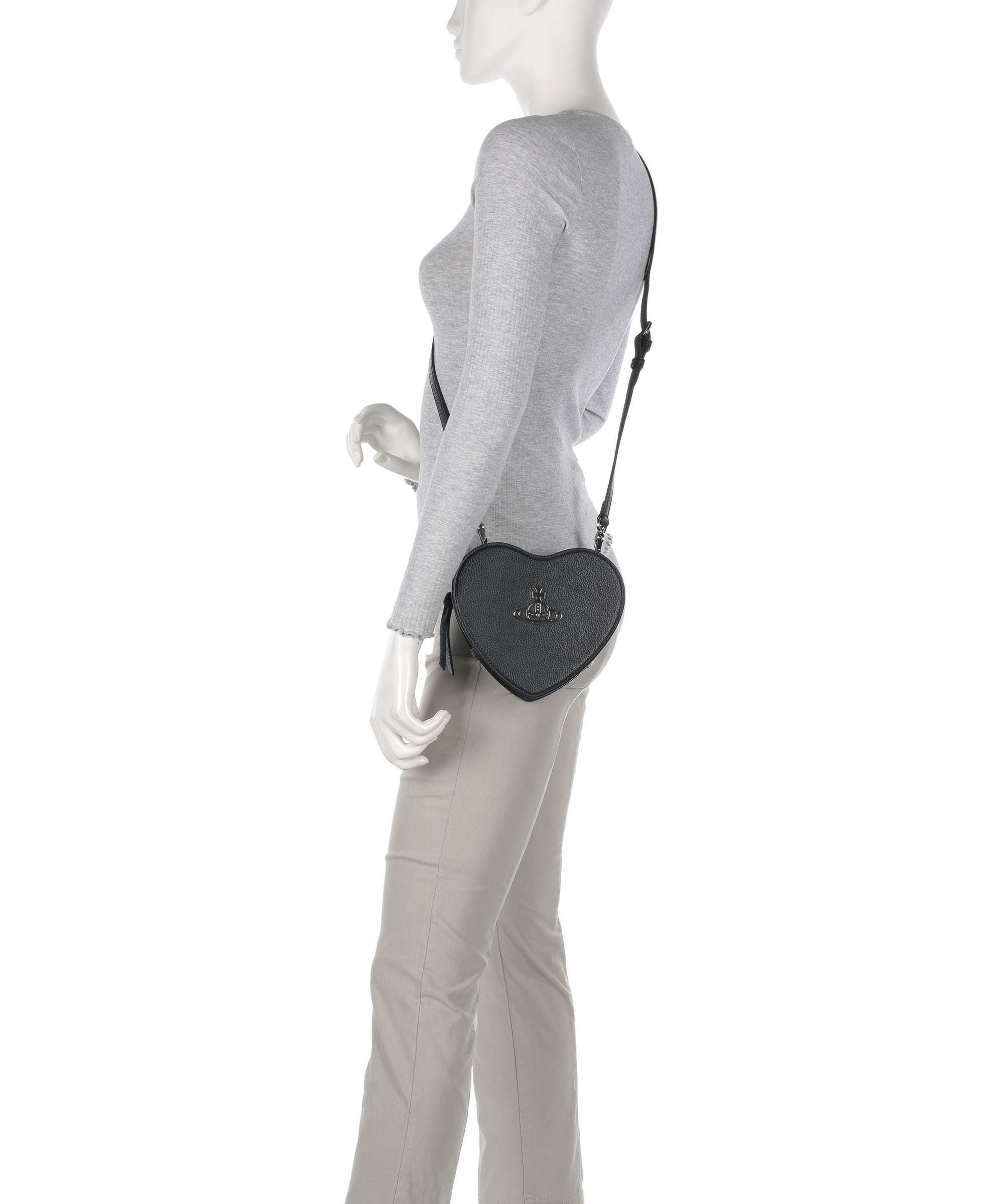 Vivienne Westwood Louise Heart Grain Crossbody bag black