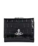 Vivienne Westwood Frame Embossed Croc Small Portemonnee black