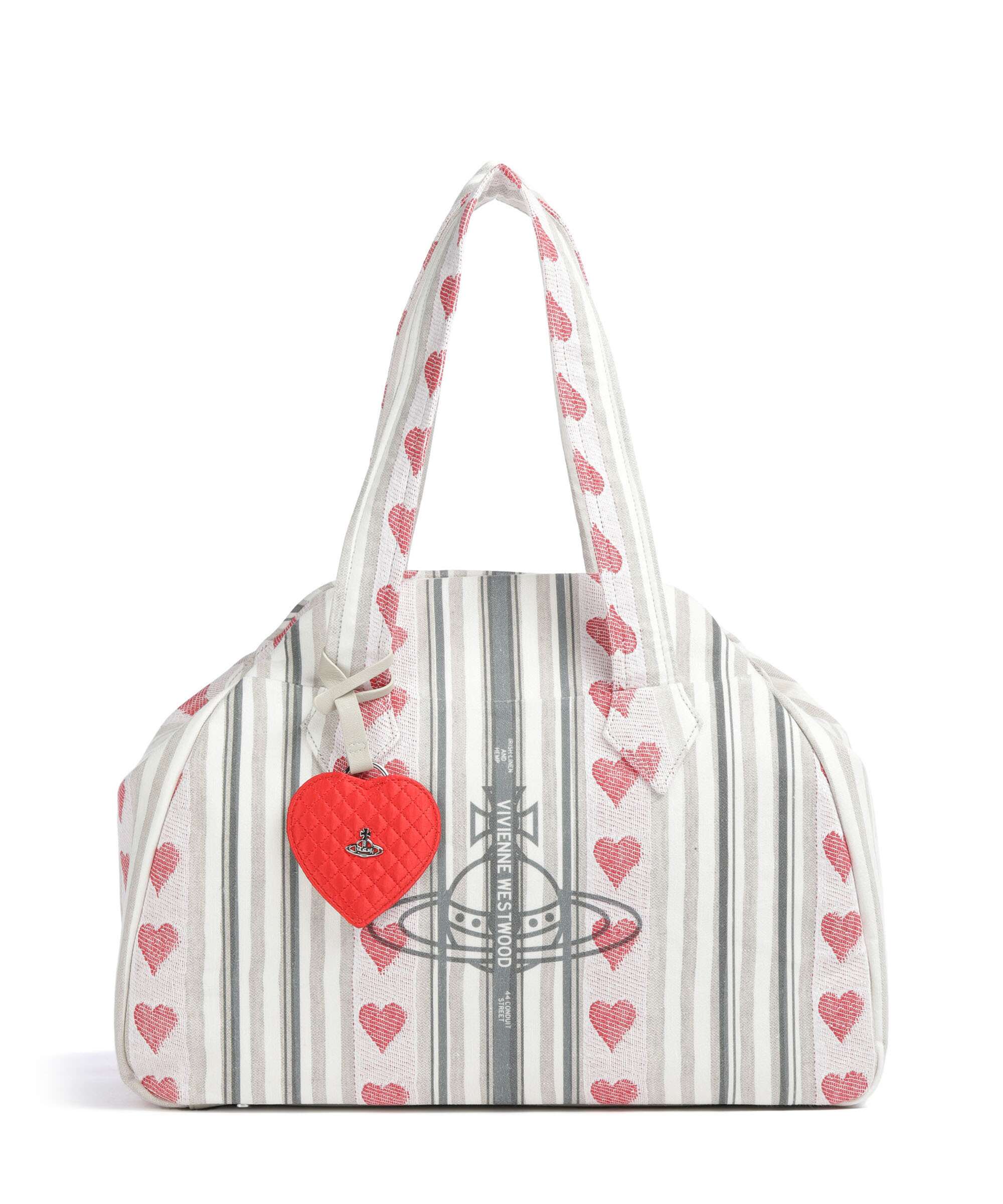 Vivienne Westwood Archive Linen Heart Stripes Large Handbag multicolour 