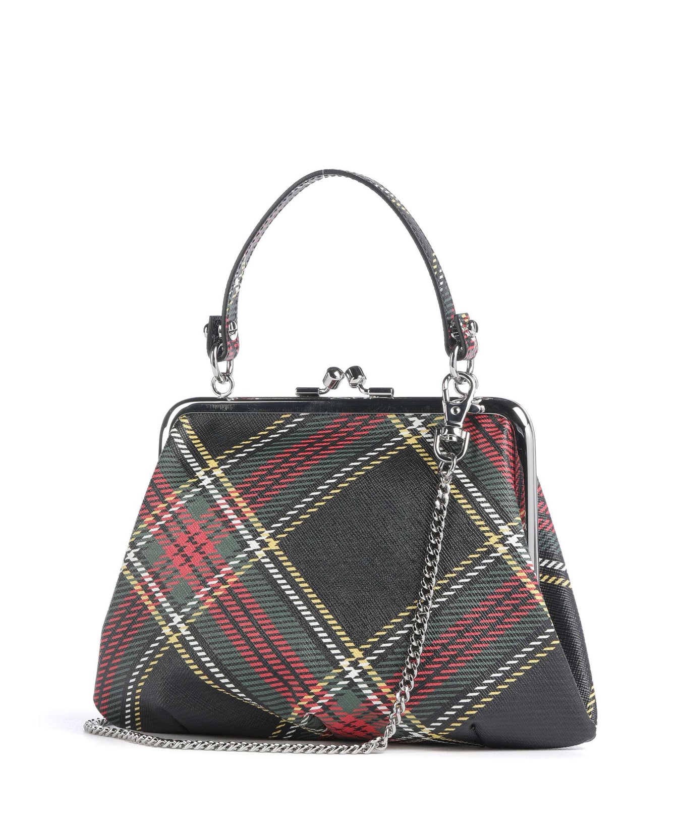 Vivienne Westwood Granny Frame Saffiano Printed Handbag chelsea tartan