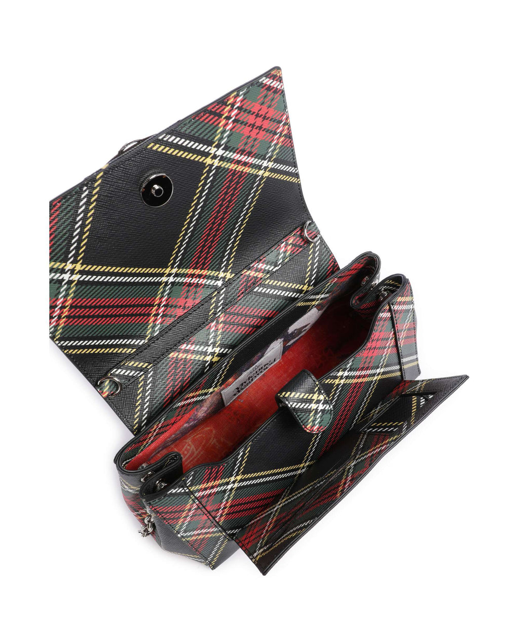 Vivienne Westwood Hazel Saffiano Printed Medium Shoulder bag chelsea tartan