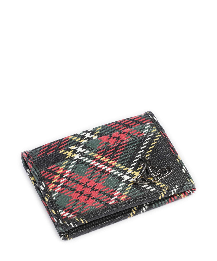 Vivienne Westwood Saffiano Printed Credit card holder chelsea tartan