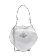Vivienne Westwood Belle Heart Frame Re-Vegan Grain Sac porté épaule silver