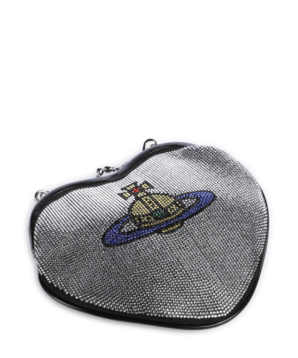 Vivienne Westwood Belle Heart Frame Diamante Crossbody bag silver