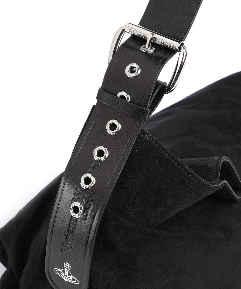 Vivienne Westwood Maxime Suede Large Hobo bag black