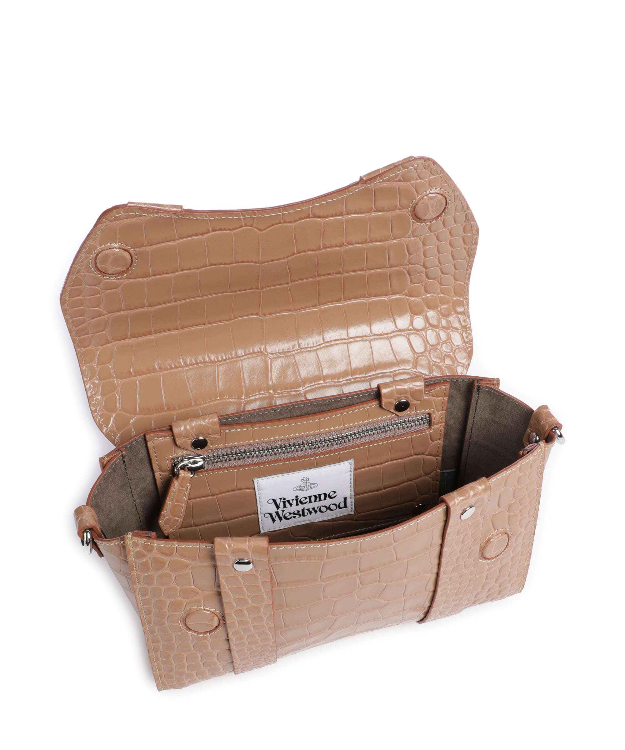 Vivienne Westwood Kimmy Embossed Croc Crossbody bag dusty pink