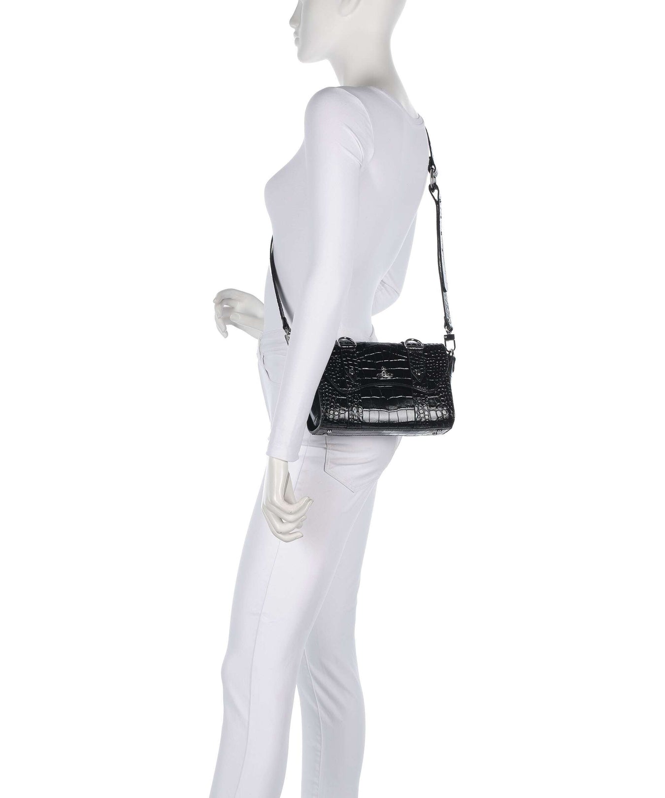 Vivienne Westwood Kimmy Embossed Croc Crossbody bag black