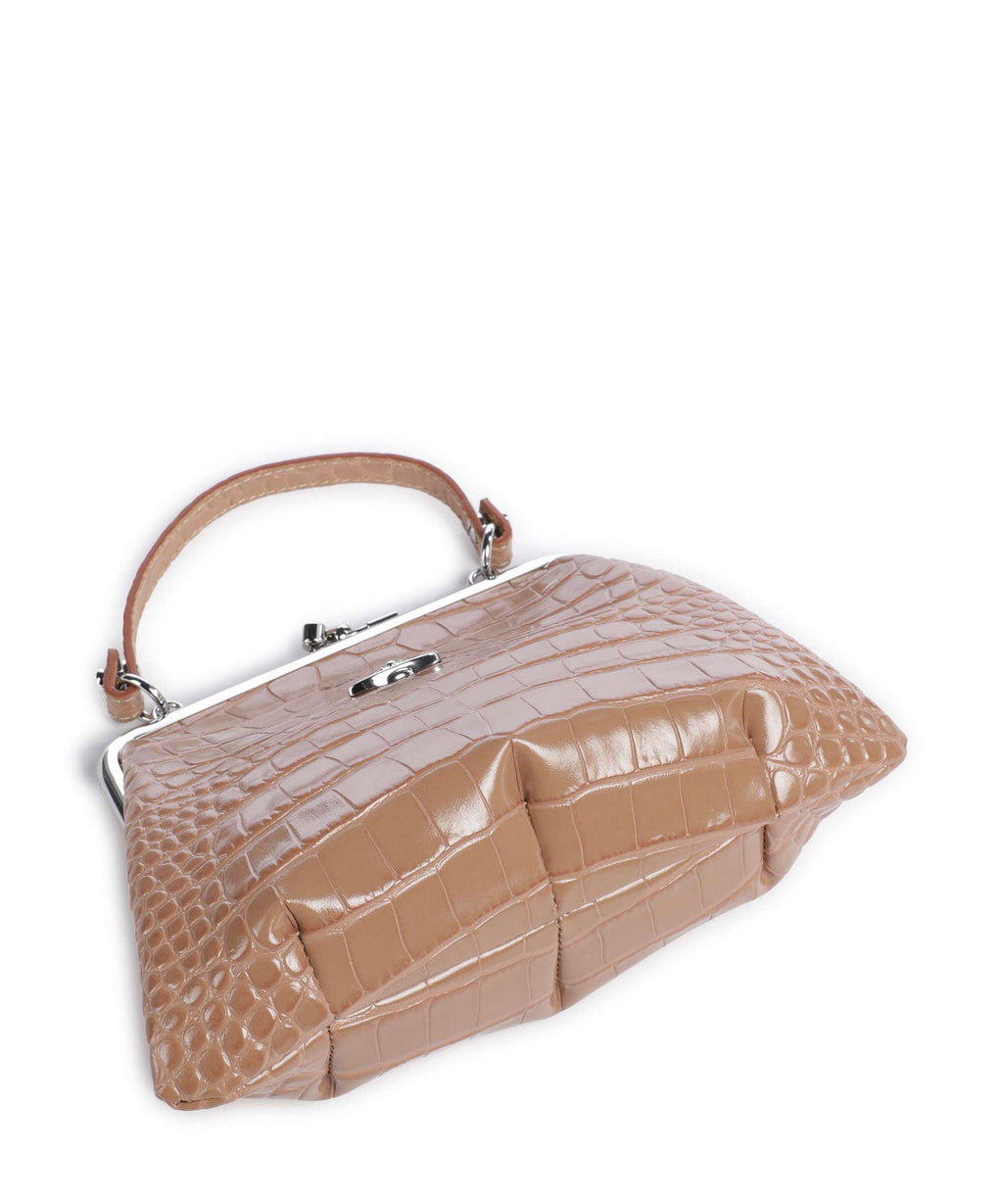 Vivienne Westwood Granny Frame Embossed Croc Handbag dusty pink