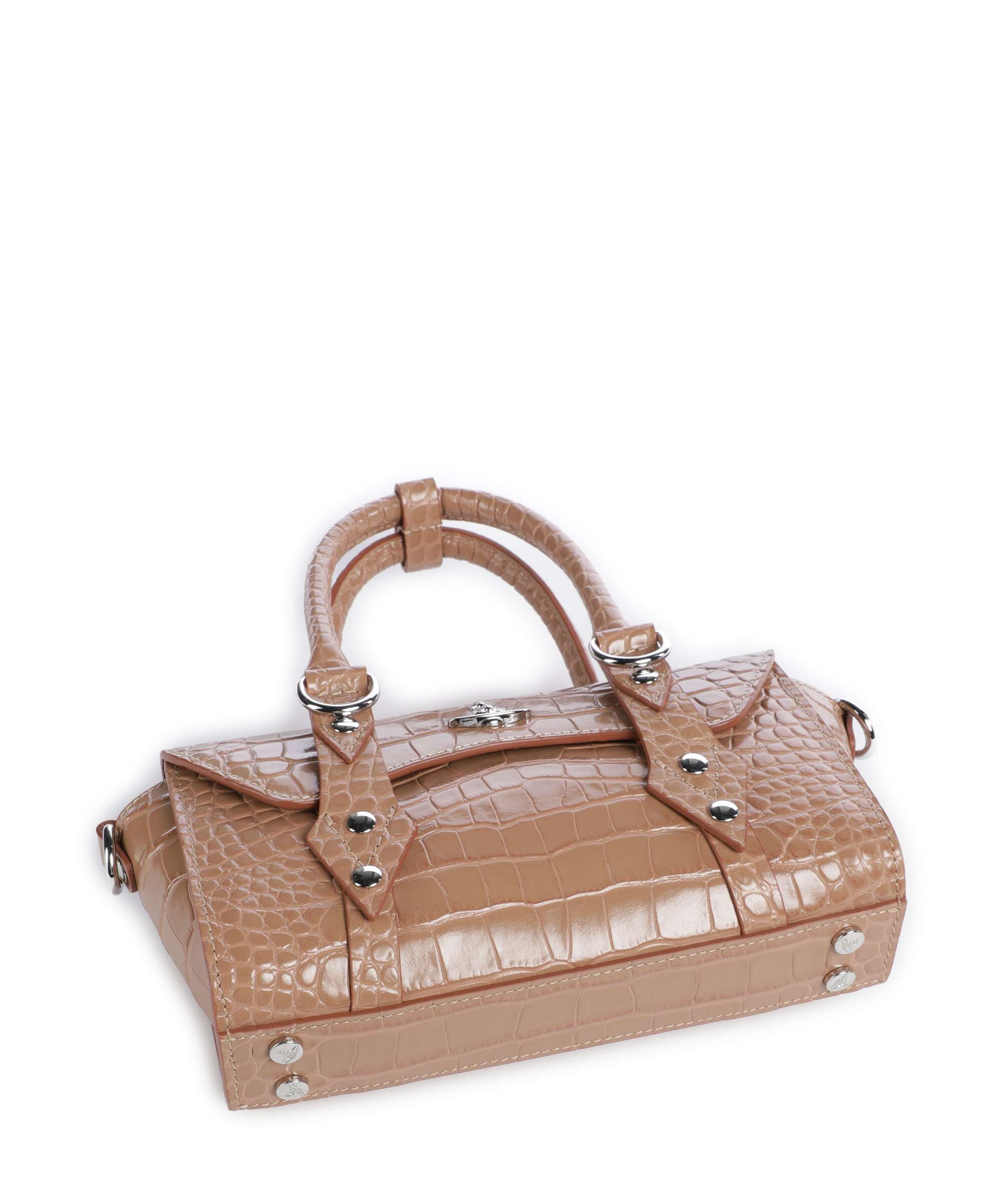 Vivienne Westwood Bettina Embossed Croc Mini Handbag dusty pink