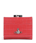Vivienne Westwood Frame Embossed Croc Small Wallet coral
