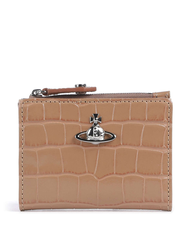 Vivienne Westwood Embossed Croc Slim Credit card holder dusty pink