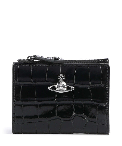 Vivienne Westwood Embossed Croc Slim Wallet black