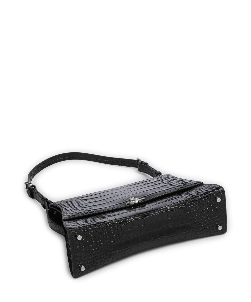Vivienne Westwood Bianca Embossed Croc M Shoulder bag black
