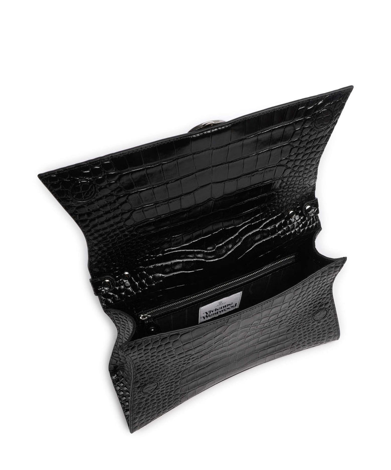 Vivienne Westwood Bianca Embossed Croc M Shoulder bag black