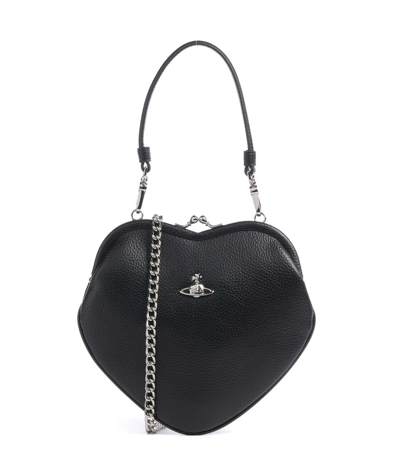 Vivienne Westwood Belle Heart Frame Grain Handbag black