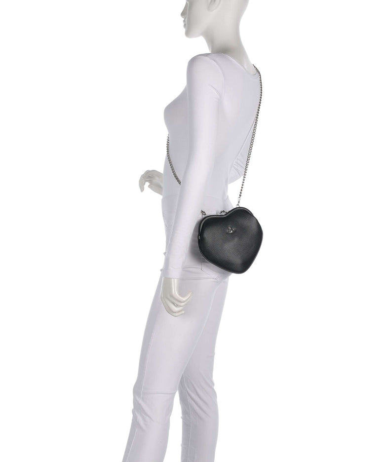 Vivienne Westwood Belle Heart Frame Grain Handbag black