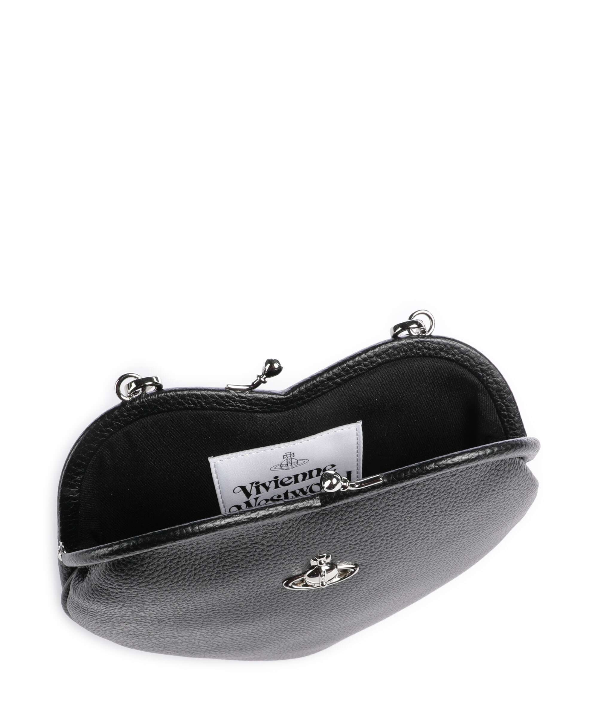 Vivienne Westwood Belle Heart Frame Grain Handbag black