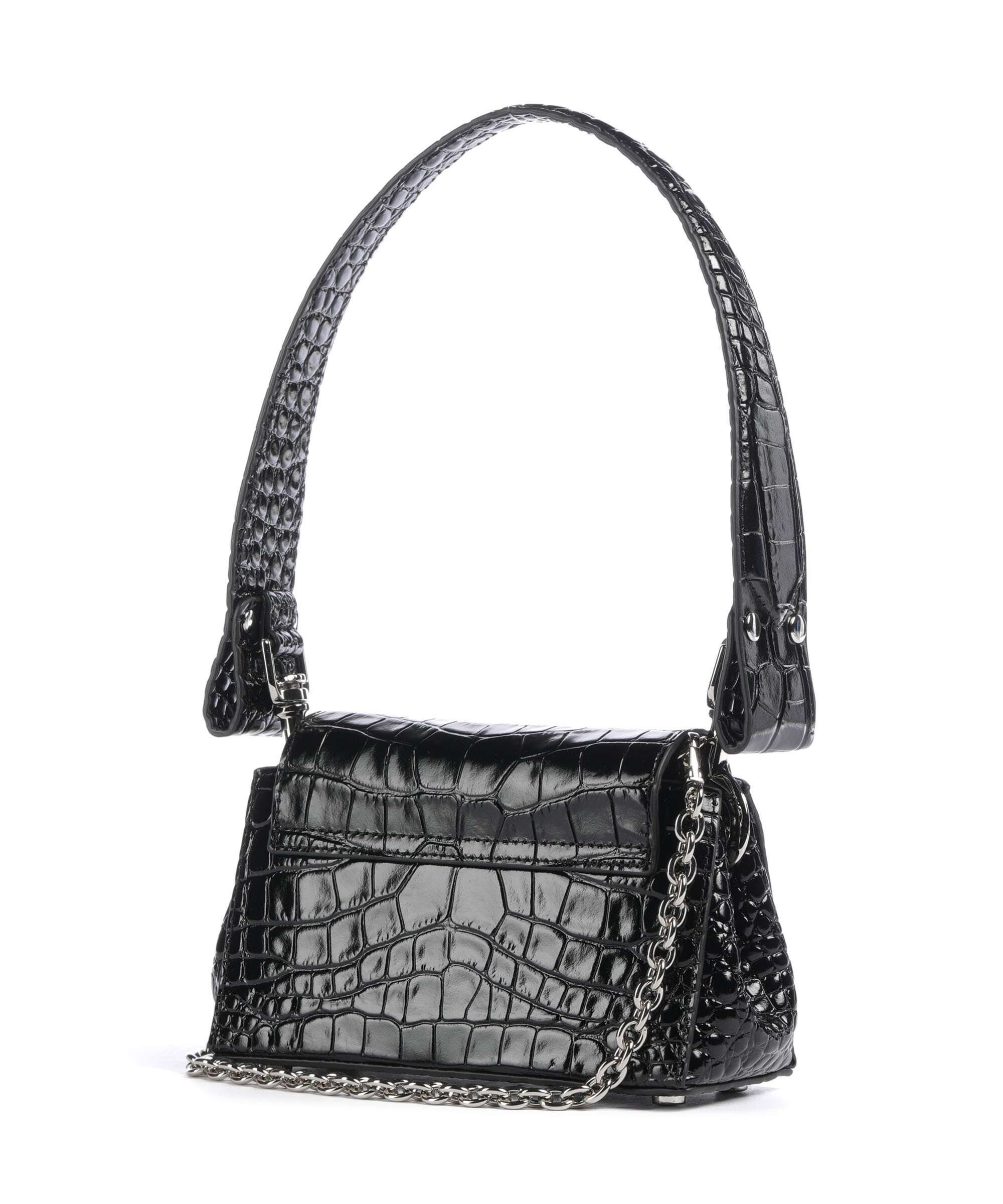Vivienne Westwood Hazel Embossed Croc Small Shoulder bag black