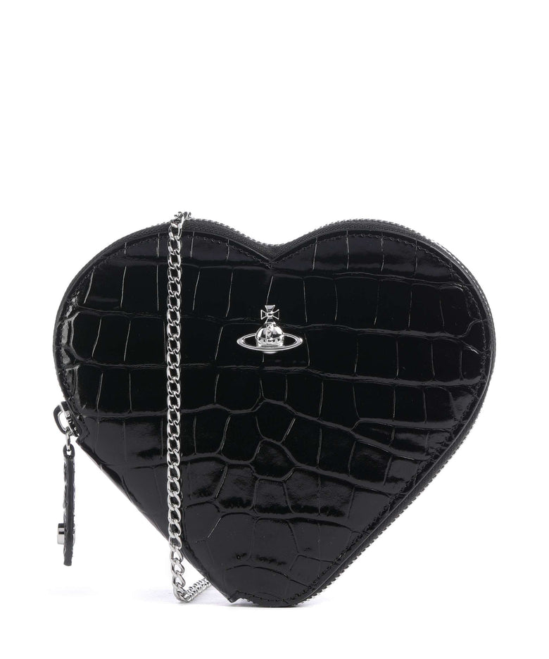 Vivienne Westwood Heart Embossed Croc Crossbody bag black