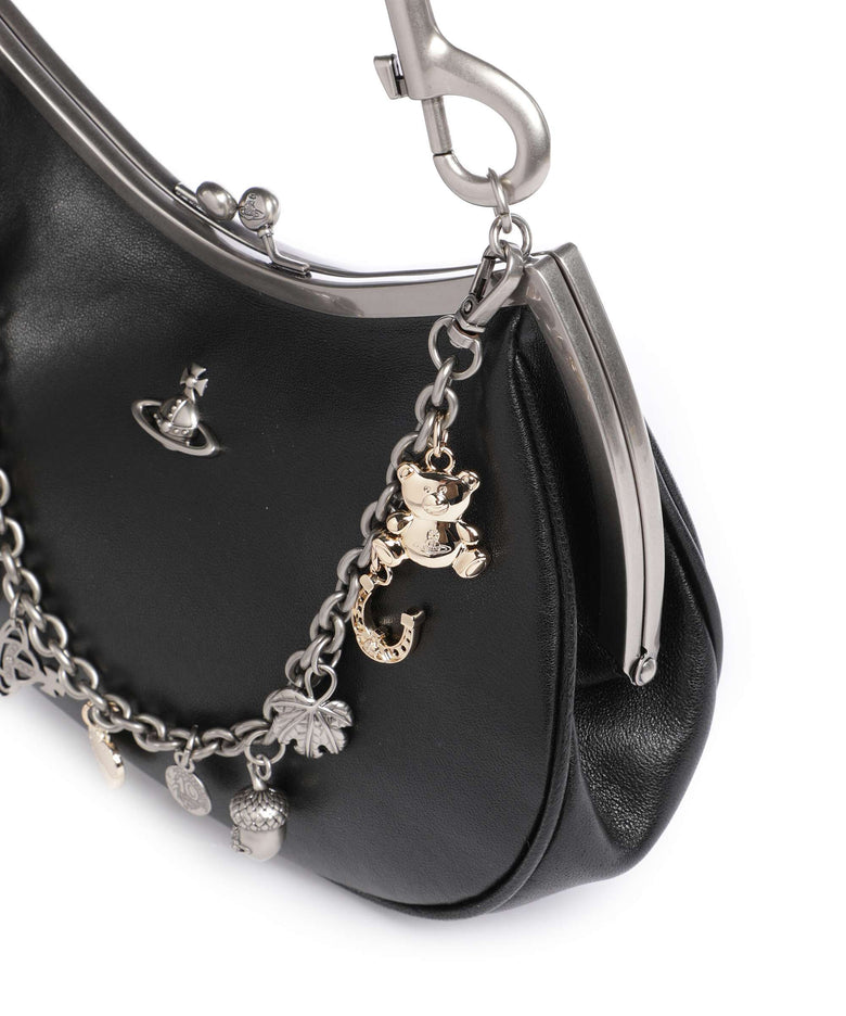 Vivienne Westwood Charm Frame Supple Shoulder bag black/dark silver