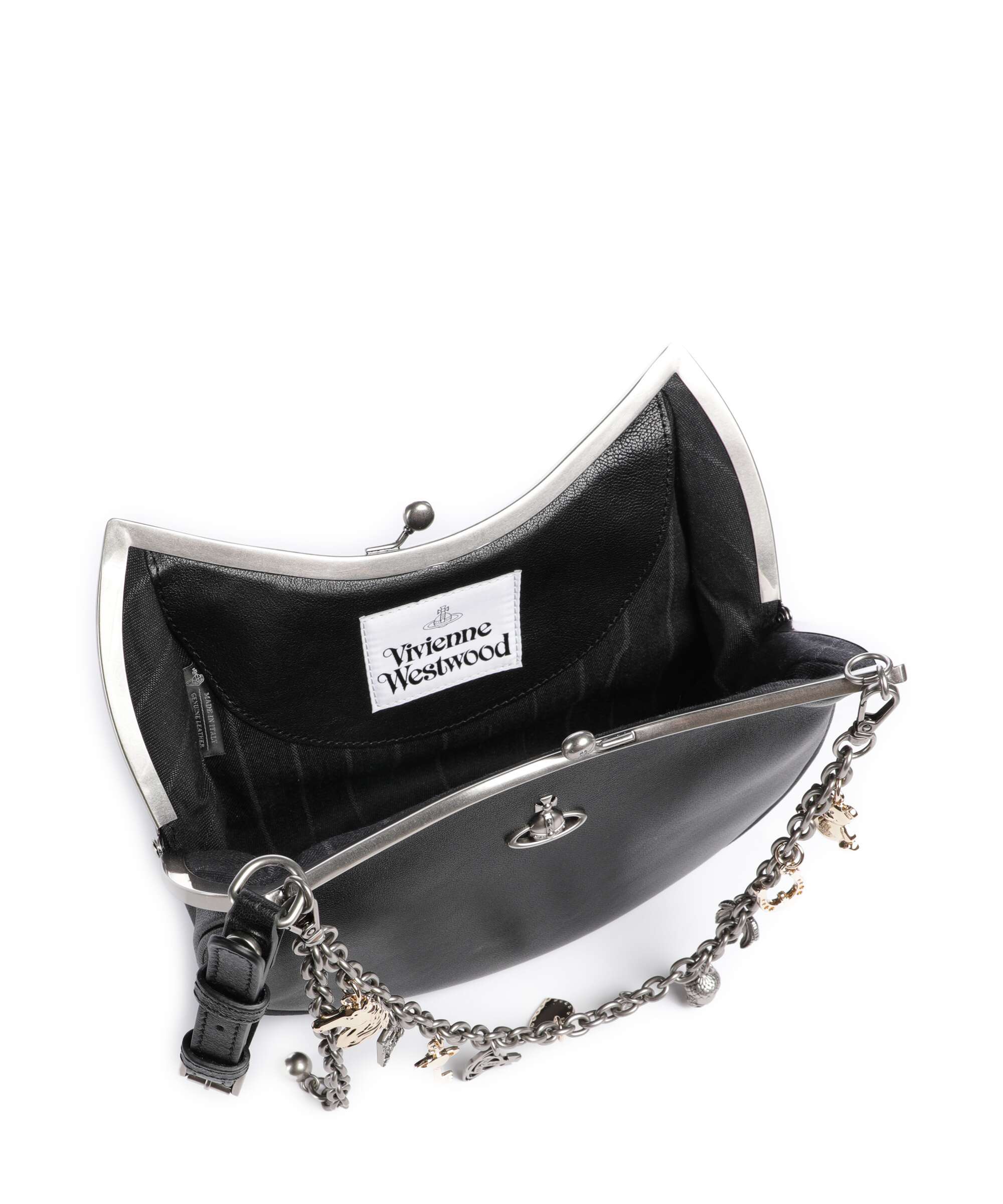 Vivienne Westwood Charm Frame Supple Shoulder bag black/dark silver