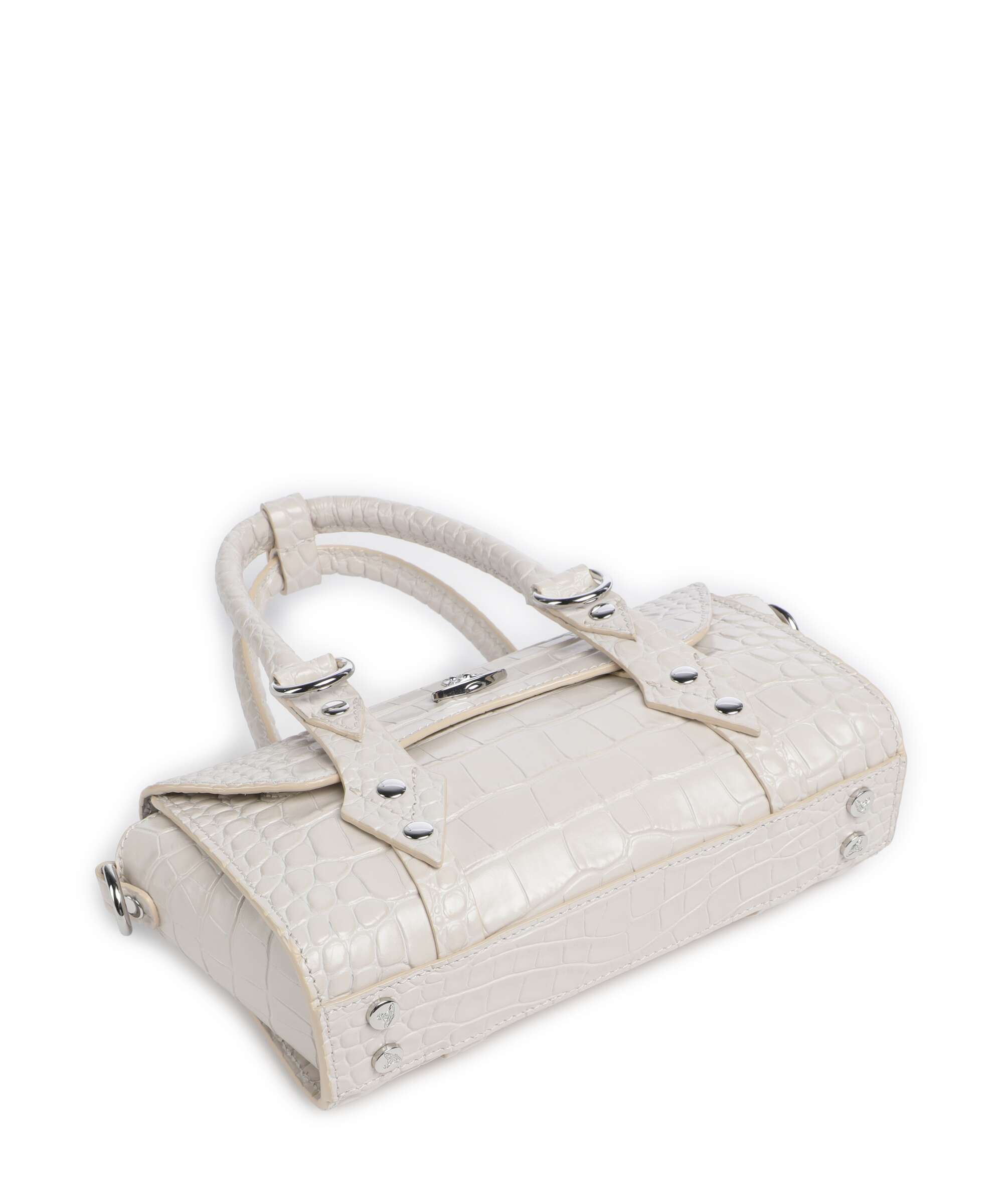 Vivienne Westwood Bettina Embossed Croc Mini Handbag pearl white