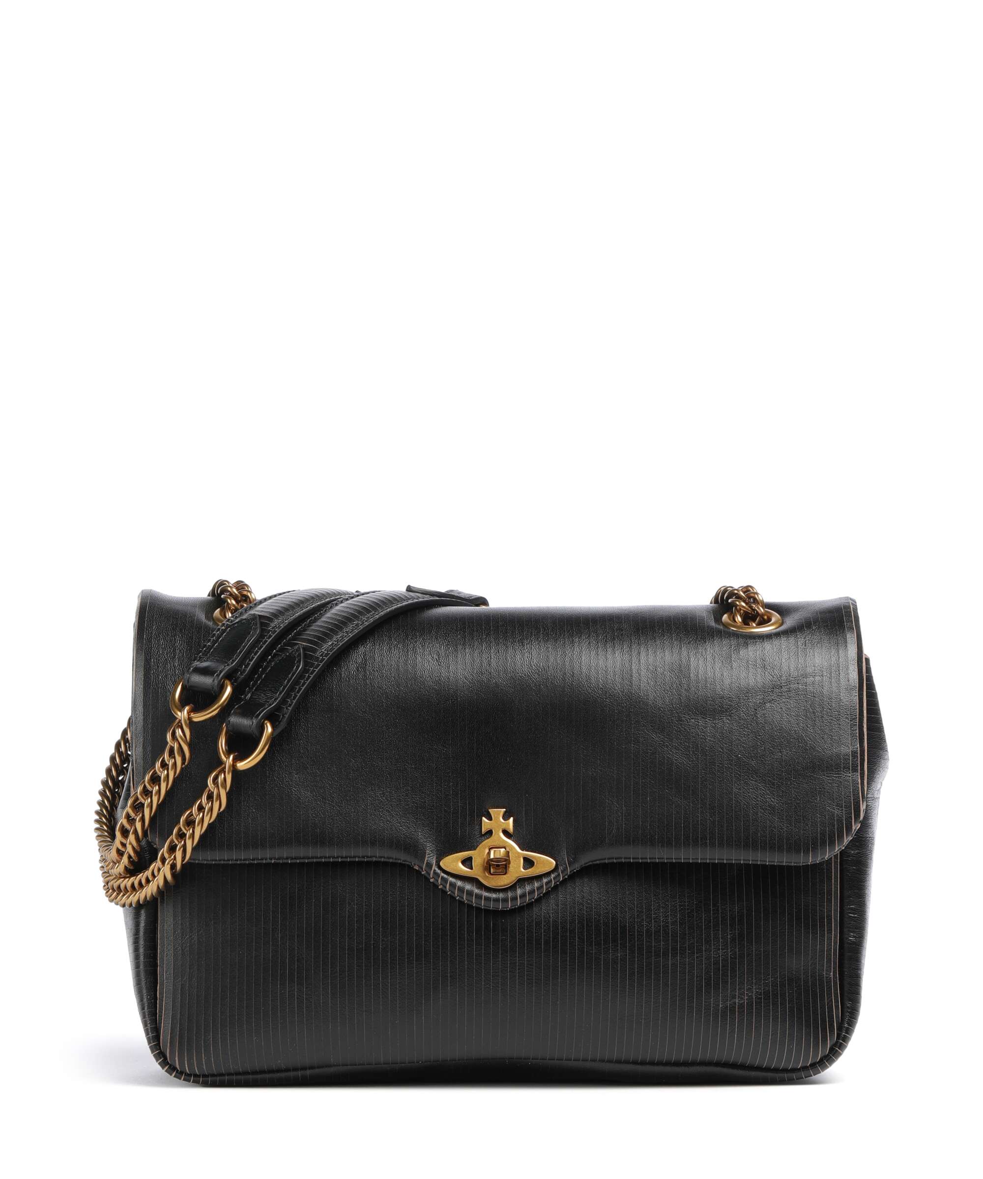 Vivienne Westwood Anita Laser Line Medium Shoulder bag black/beige