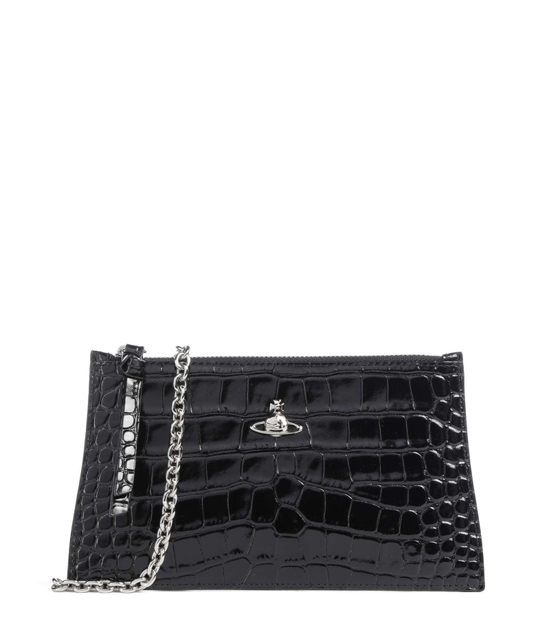 Vivienne Westwood Embossed Croc Small Clutch bag black