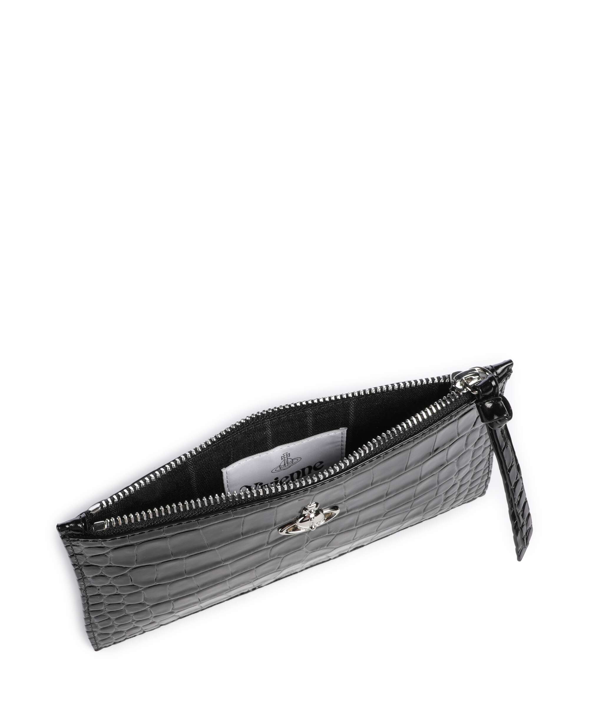 Vivienne Westwood Embossed Croc Small Clutch bag black