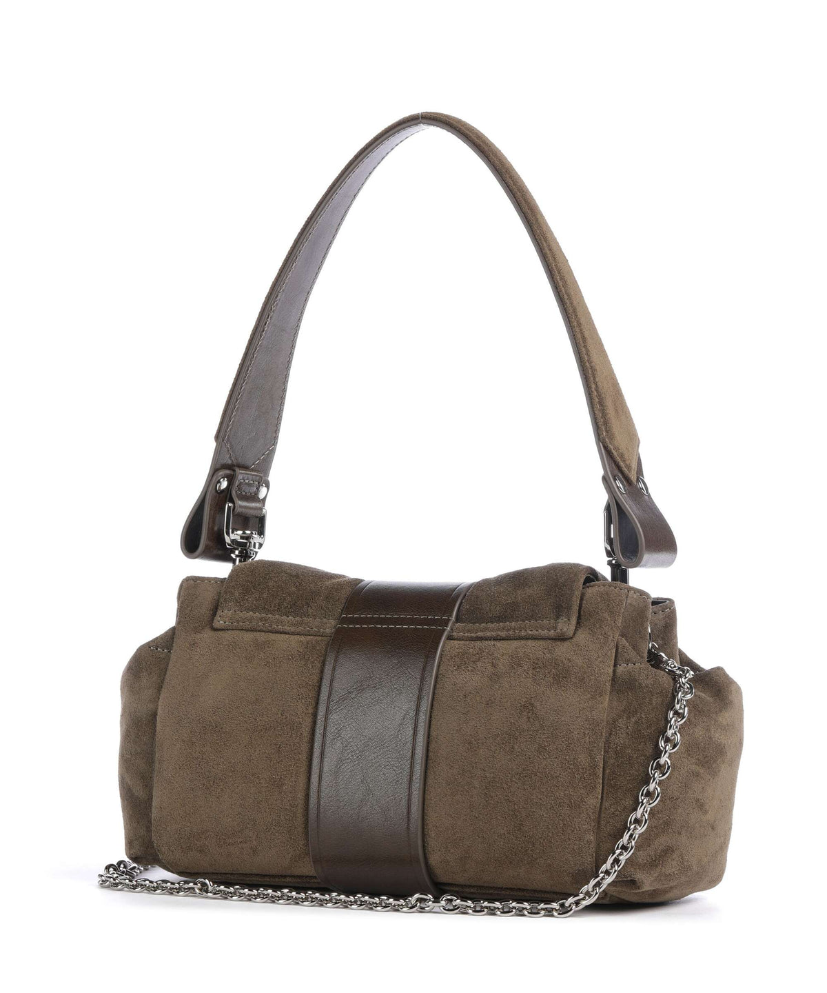 Vivienne Westwood Hazel Treasure Suede Shoulder bag khaki