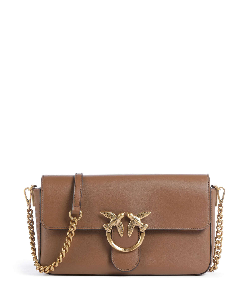 Pinko Love One Classic Slouchy Crossbody bag marrone cognac/antique gold