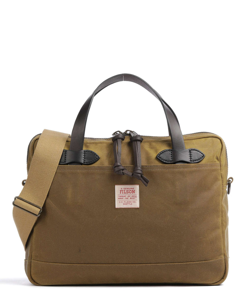 Filson Tin Cloth Briefcase dark tan
