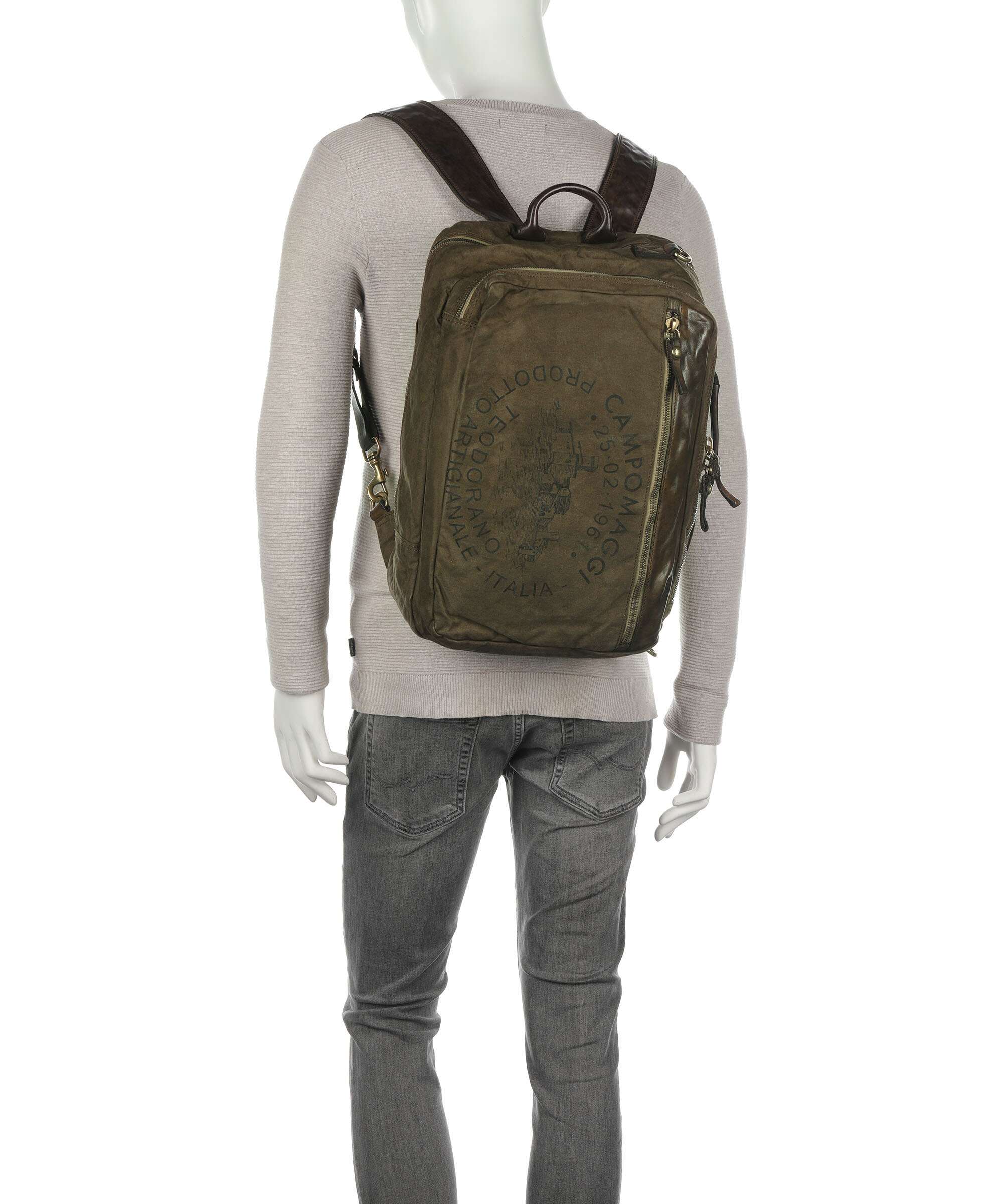 Campomaggi Backpack verde militare/nera