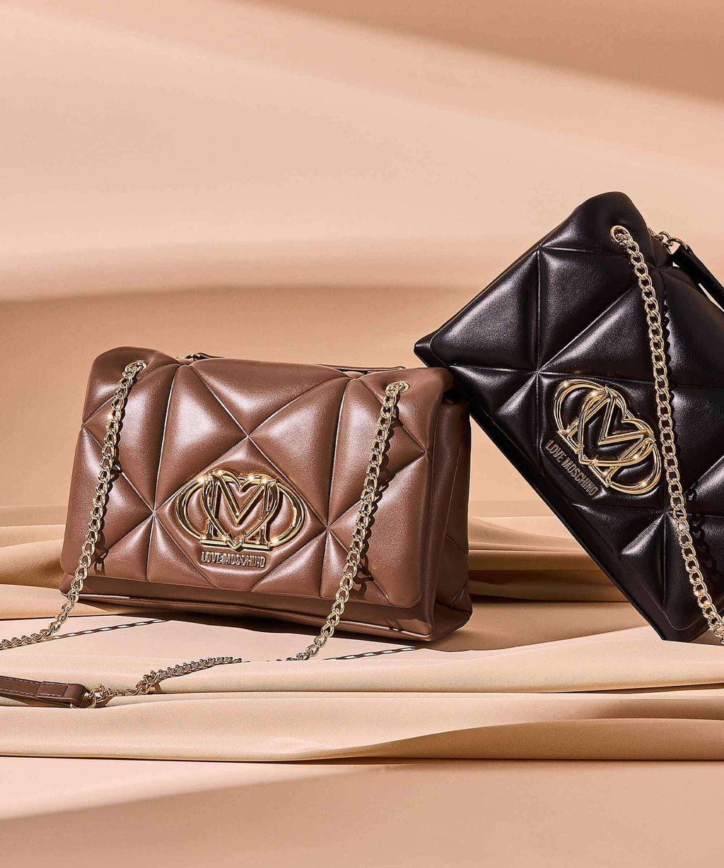 Love Moschino Embossed Q Shoulder bag mud