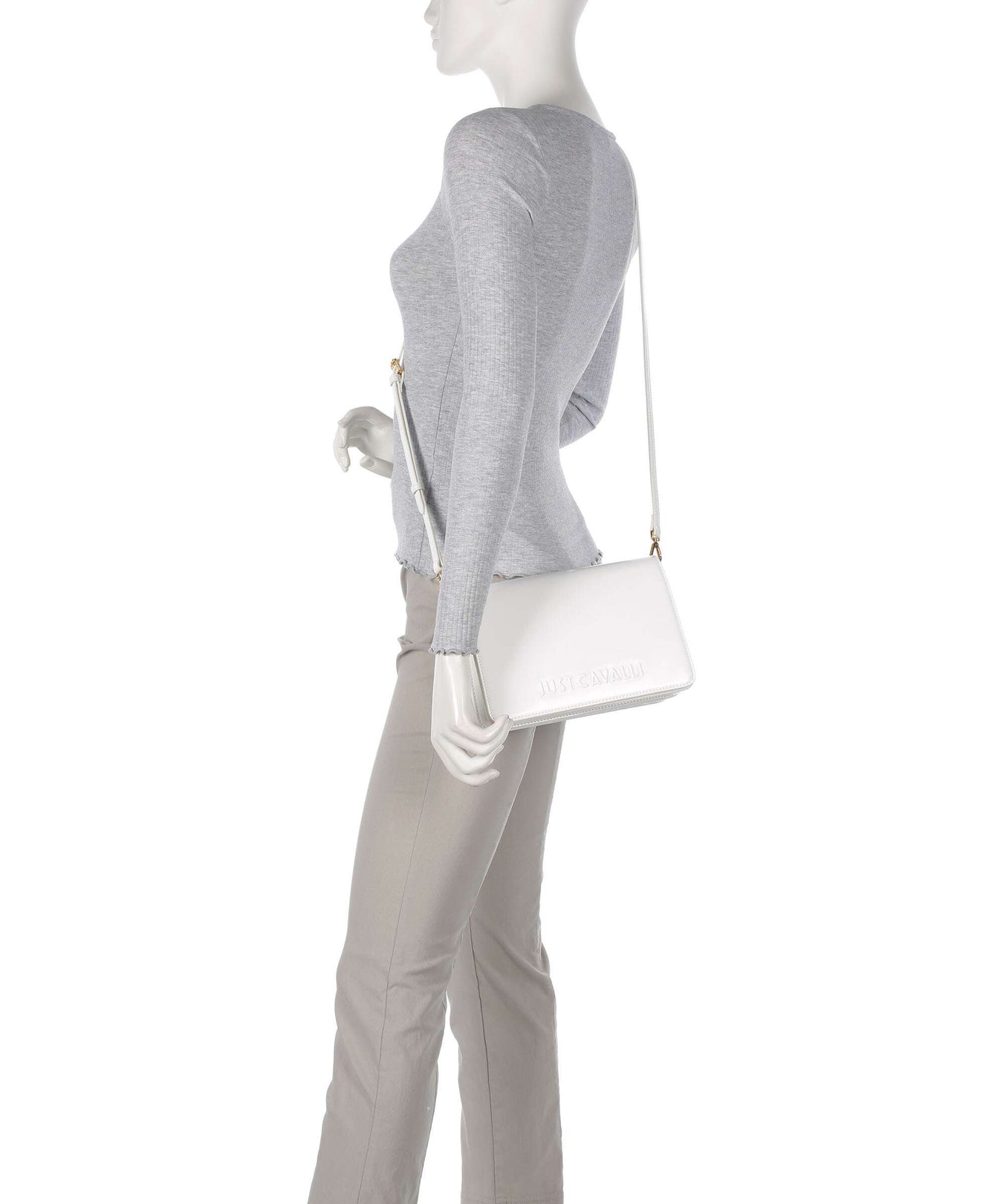 Just Cavalli Chain Foulard Shoulder bag white