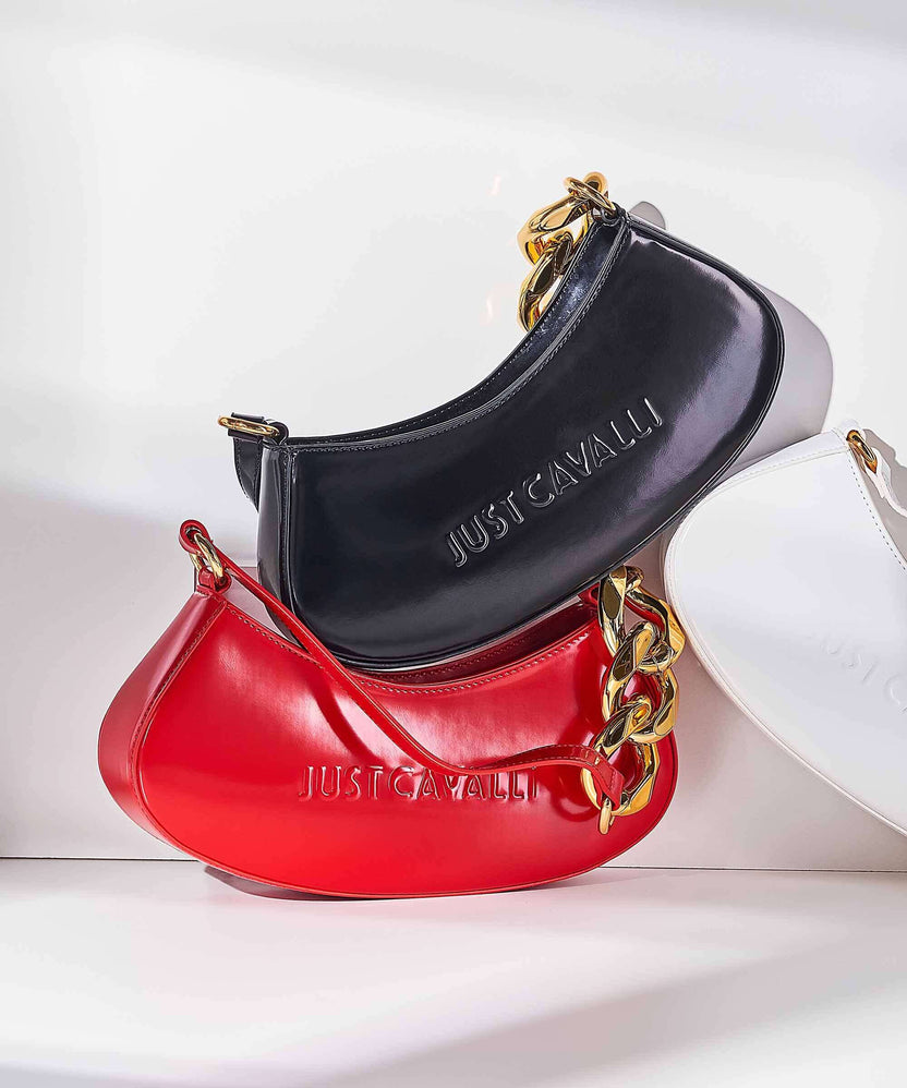 Just Cavalli Chain Foulard Shoulder bag black