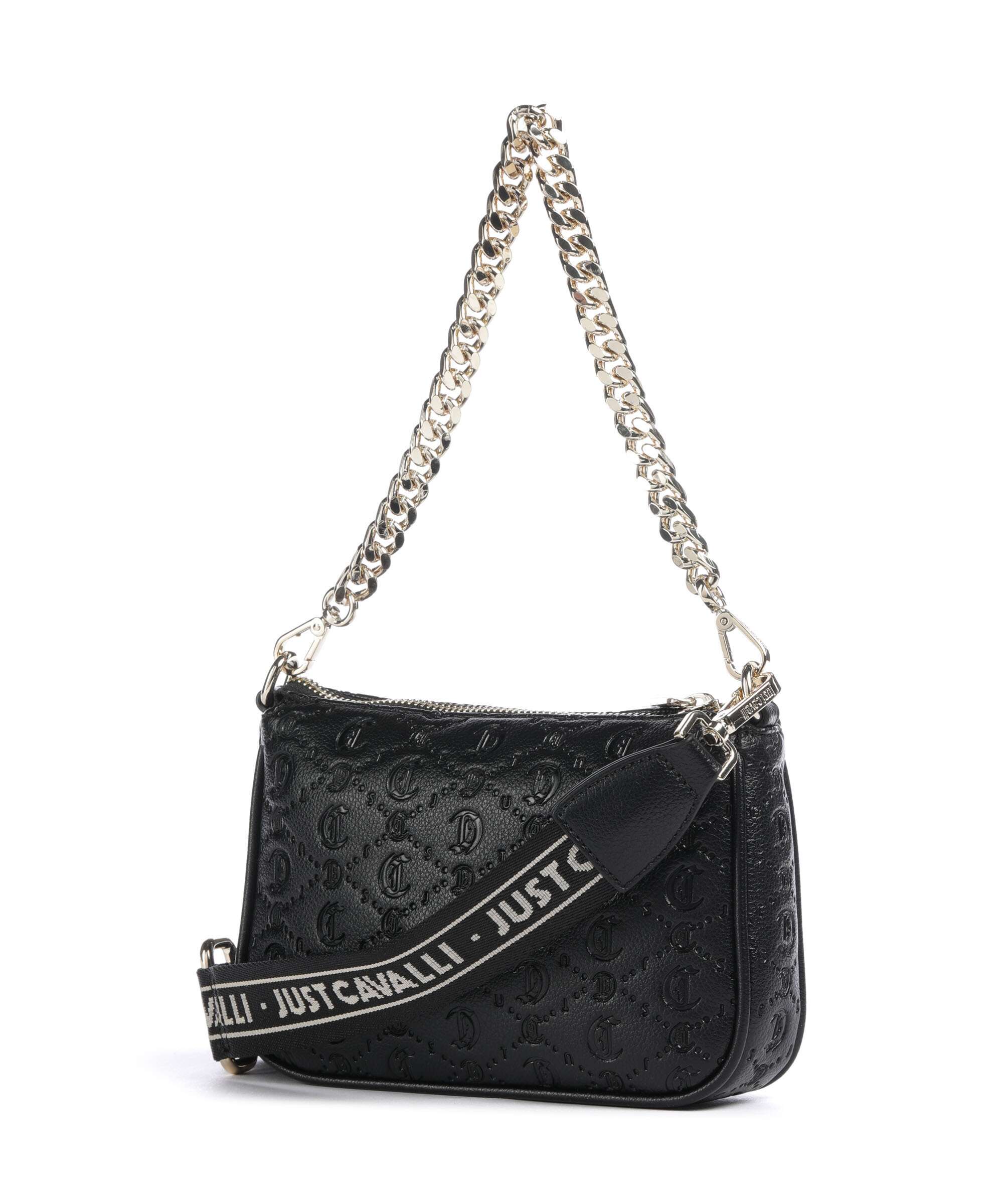 Just Cavalli All Over Gothic Shoulder bag black