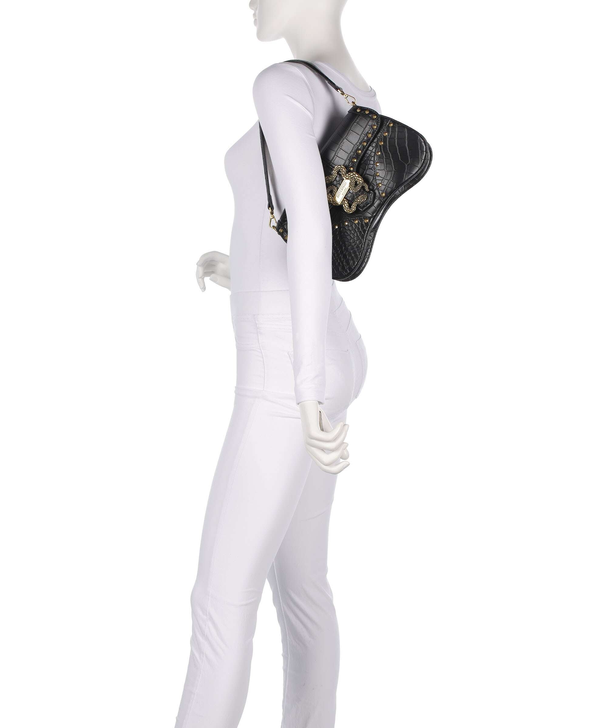 Just Cavalli Iconic Snakes Shoulder bag black