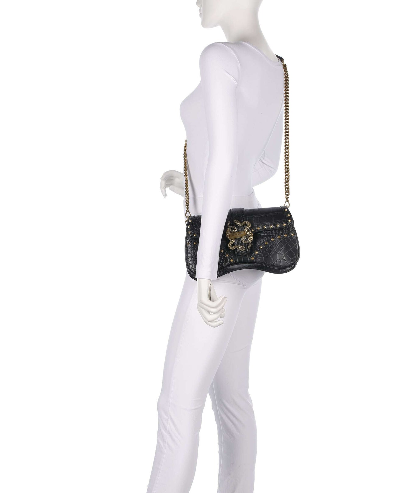 Just Cavalli Iconic Snakes Shoulder bag black