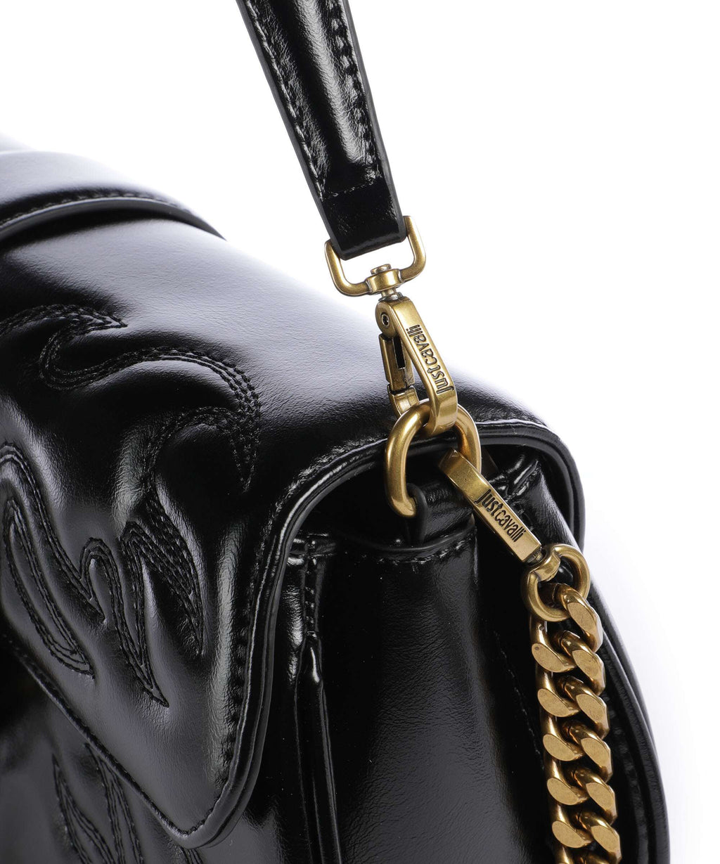 Just Cavalli Iconic Snakes Shoulder bag black