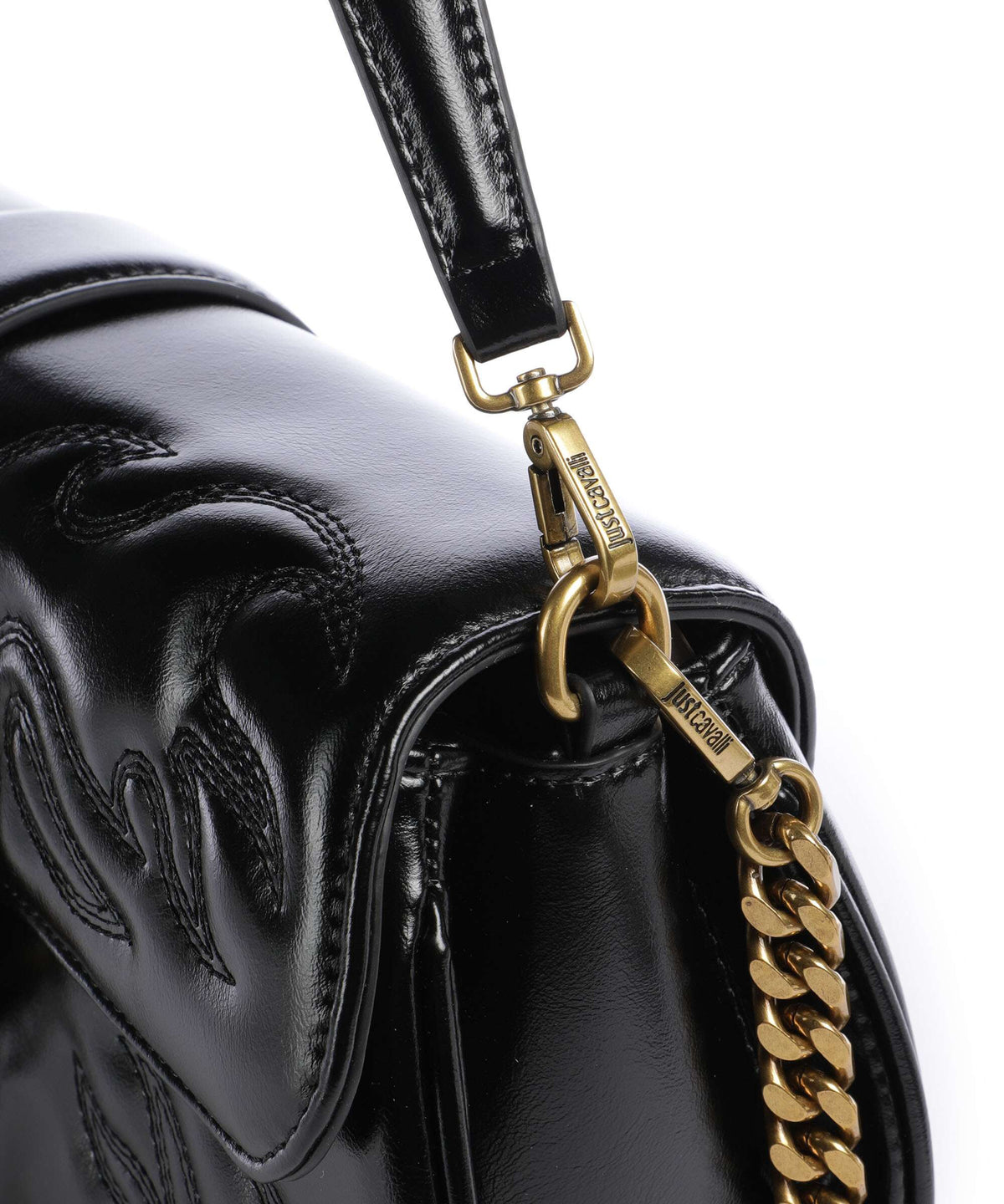 Just Cavalli Iconic Snakes Shoulder bag black