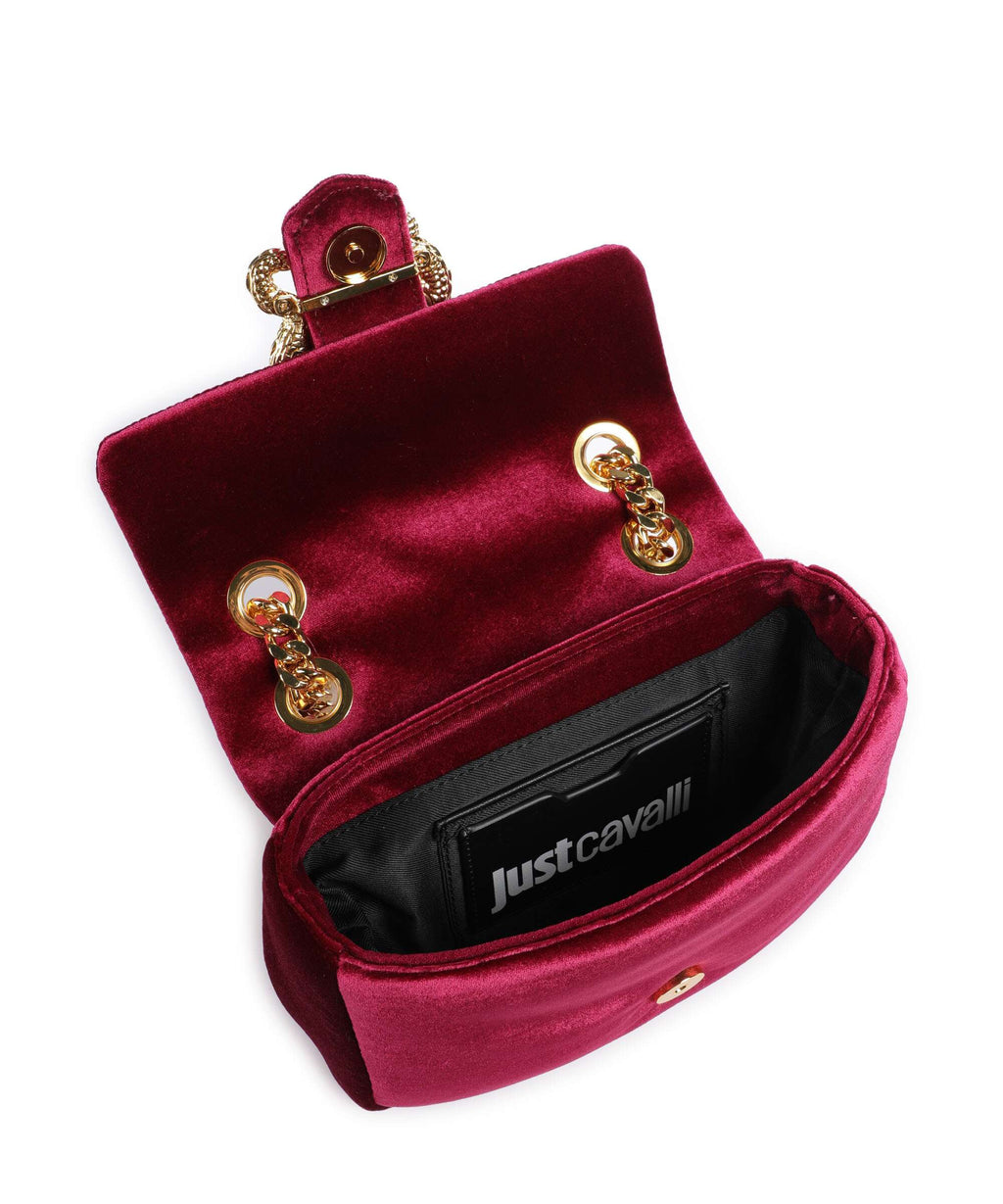 Just Cavalli Iconic Snakes Puffy Shoulder bag dark purple
