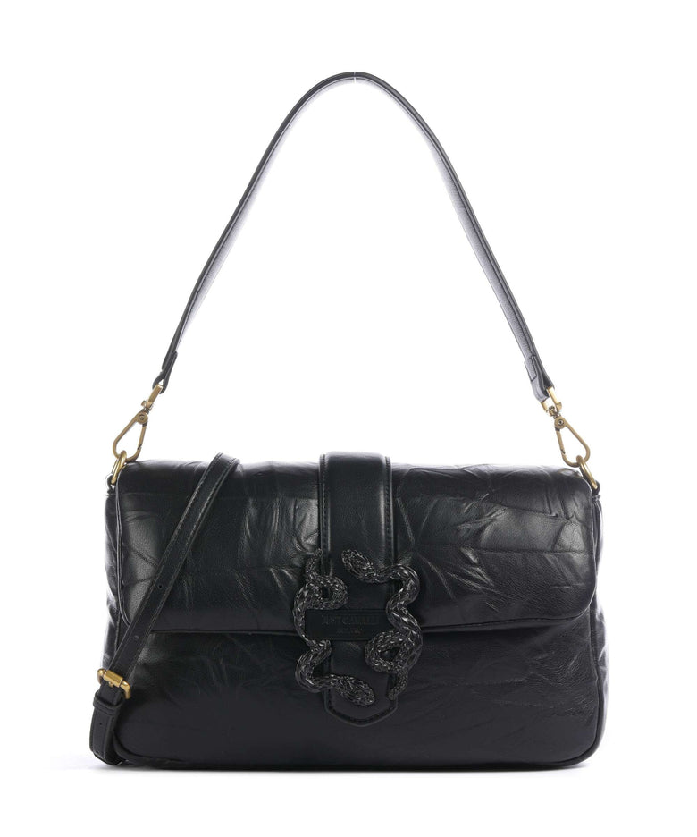 Just Cavalli Iconic Snakes Puffy Shoulder bag black